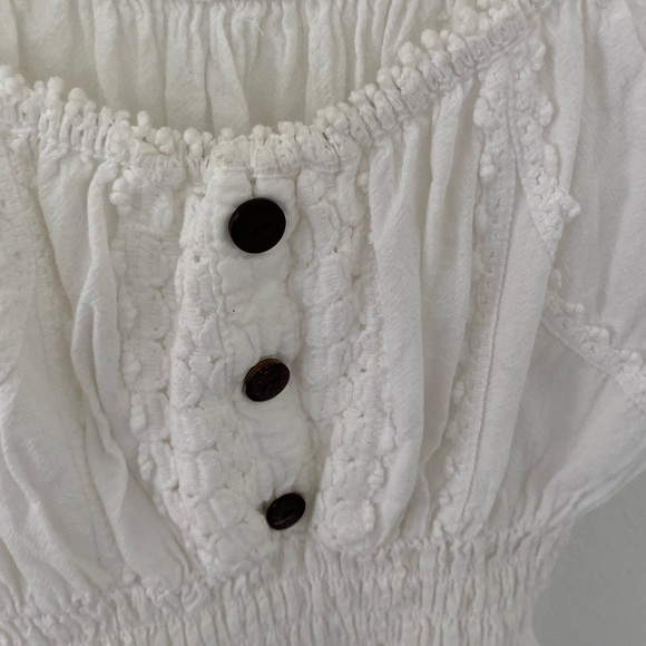Vintage white cotton babydoll pheasant top - Picture 5 of 5